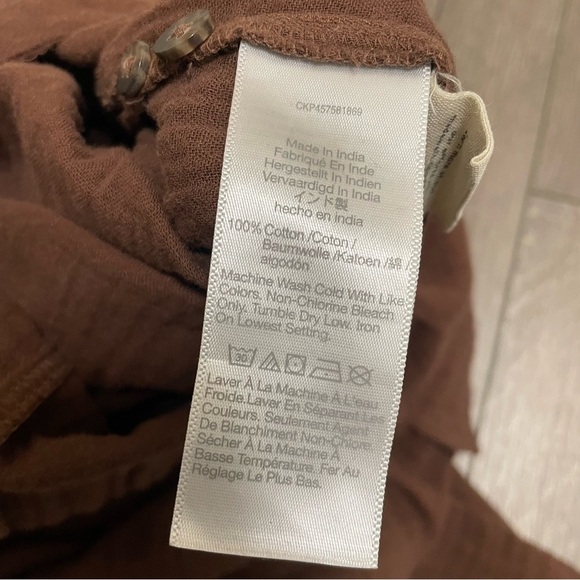 Madewell Lightspun Lightweight Gauze Tapered-Leg Jumpsuit Hot Cocoa Brown Sz 14 - Picture 7 of 9